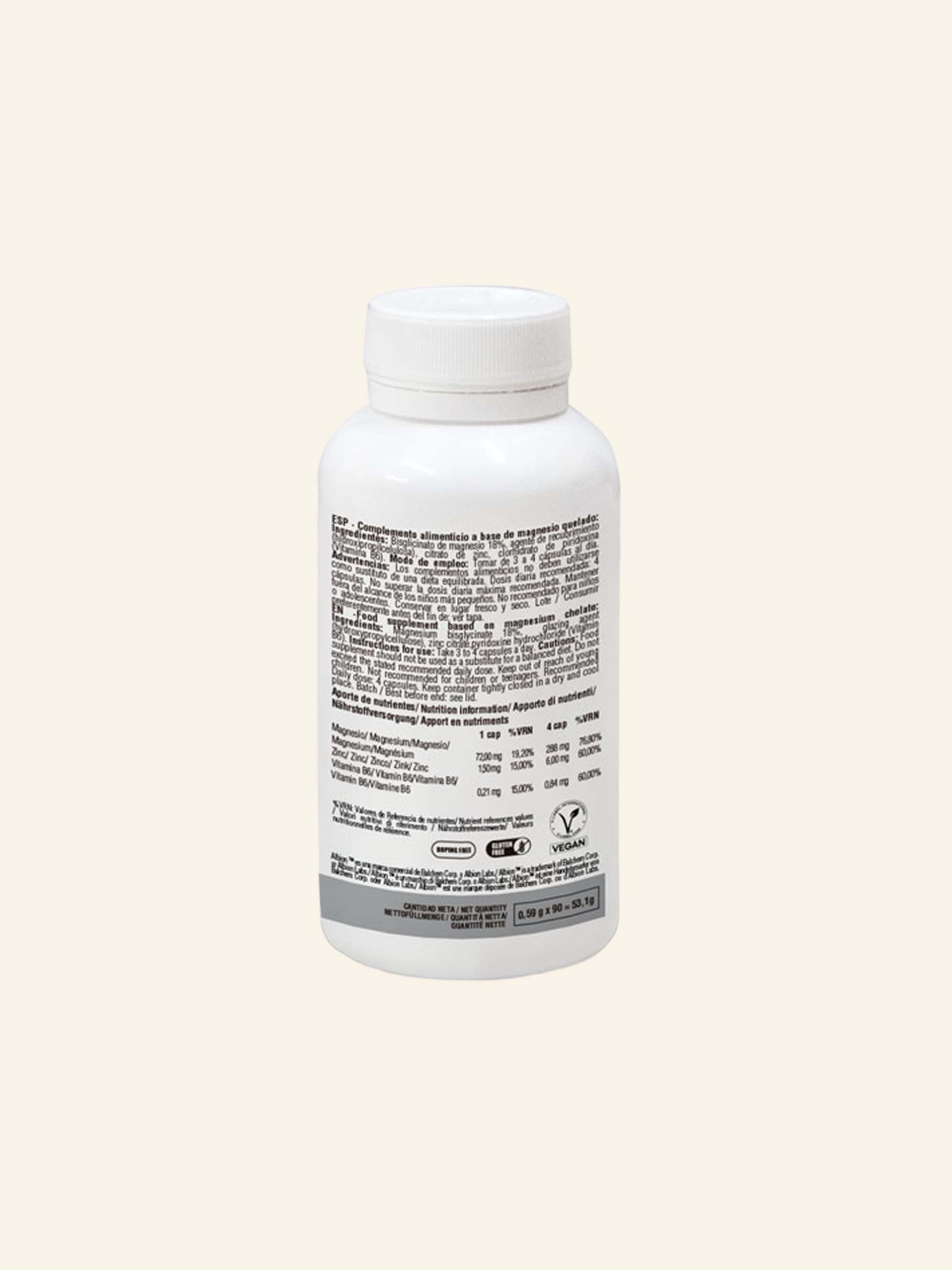 Vegan Magnesium Bisglycinate [90 cápsulas]